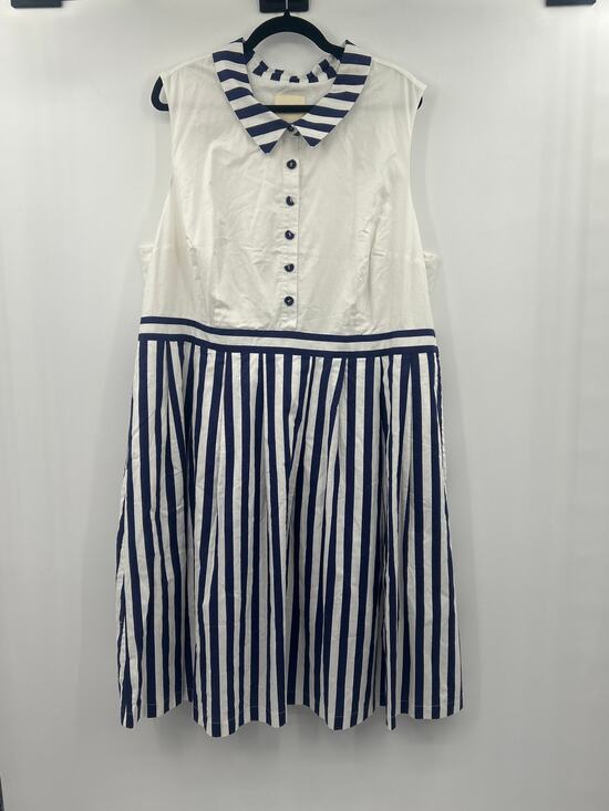 ModCloth Dresses & Skirts - ModCloth Striped Sleeveless Nautical Rockabilly Retro Collared Dress Size 3X